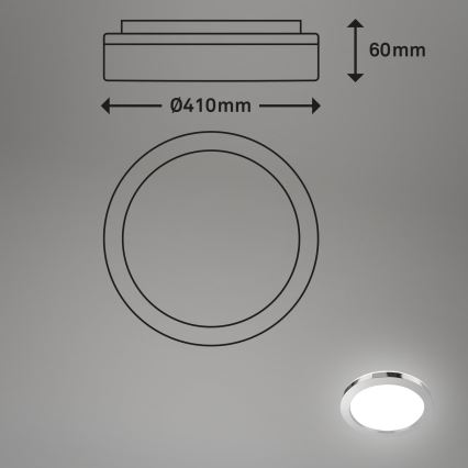 Briloner 3673-018 - LED Kopalniška stropna svetilka SPLASH LED/28W/230V pr. 41 cm