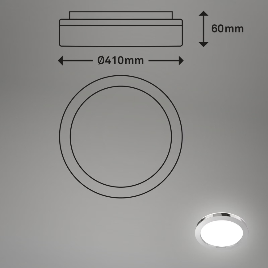 Briloner 3673-018 - LED Kopalniška stropna svetilka SPLASH LED/28W/230V pr. 41 cm