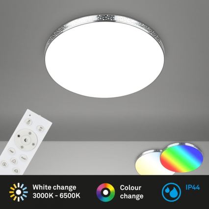 Briloner 3679-018 - LED RGB Zatemnitvena kopalniška stropna svetilka MAGA LED/18,5W/230V 3000-6500K pr. 35,5 cm + Daljinski upravljalnik