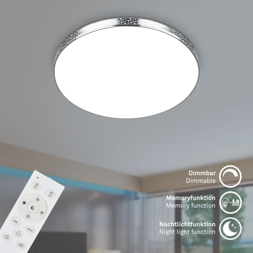 Briloner 3679-018 - LED RGB Zatemnitvena kopalniška stropna svetilka MAGA LED/18,5W/230V 3000-6500K pr. 35,5 cm + Daljinski upravljalnik