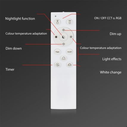Briloner 3679-018 - LED RGB Zatemnitvena kopalniška stropna svetilka MAGA LED/18,5W/230V 3000-6500K pr. 35,5 cm + Daljinski upravljalnik