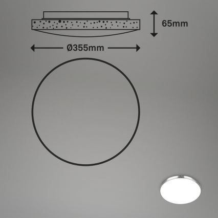 Briloner 3679-018 - LED RGB Zatemnitvena kopalniška stropna svetilka MAGA LED/18,5W/230V 3000-6500K pr. 35,5 cm + Daljinski upravljalnik