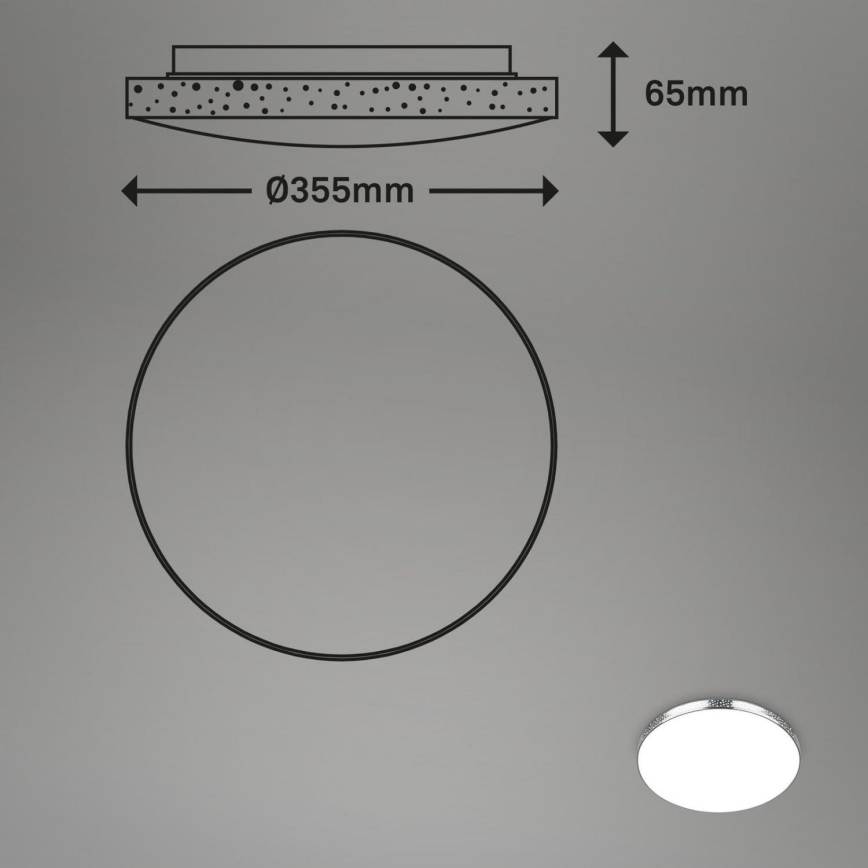 Briloner 3679-018 - LED RGB Zatemnitvena kopalniška stropna svetilka MAGA LED/18,5W/230V 3000-6500K pr. 35,5 cm + Daljinski upravljalnik