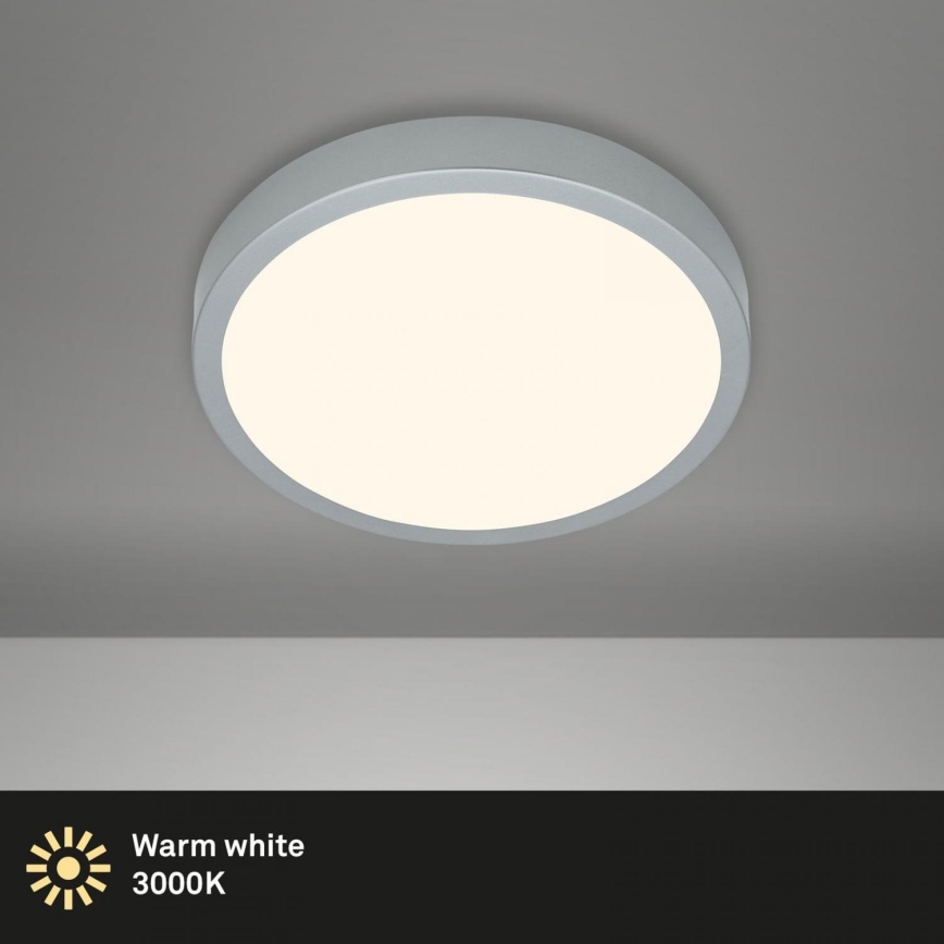 Briloner 3700-014 - LED Stropna svetilka RUNA LED/16W/230V 3000K pr. 28 cm srebrna