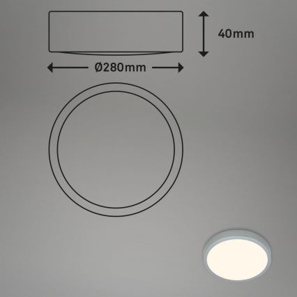 Briloner 3700-014 - LED Stropna svetilka RUNA LED/16W/230V 3000K pr. 28 cm srebrna