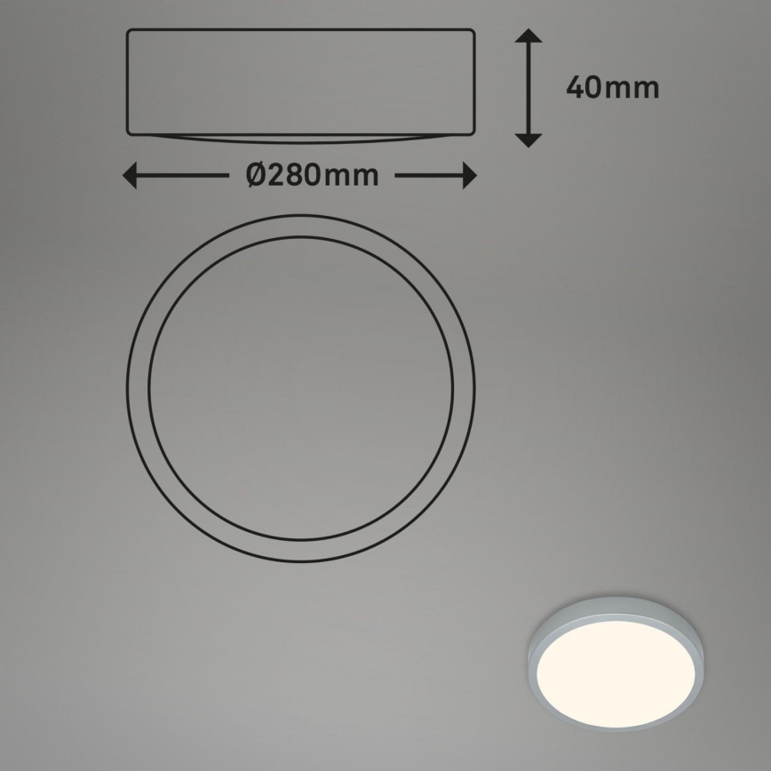 Briloner 3700-014 - LED Stropna svetilka RUNA LED/16W/230V 3000K pr. 28 cm srebrna