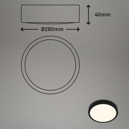 Briloner 3700-015 - LED Stropna svetilka RUNA LED/16W/230V 3000K pr. 28 cm črna