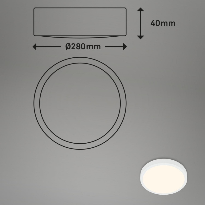 Briloner 3700-016 - LED Stropna svetilka RUNA LED/16W/230V 3000K pr. 28 cm bela