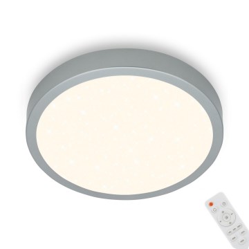 Briloner 3701-014 - LED Zatemnitvena stropna svetilka RUNA LED/18W/230V 2700-6500K srebrna + Daljinski upravljalnik