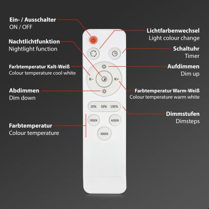 Briloner 3701-014 - LED Zatemnitvena stropna svetilka RUNA LED/18W/230V 2700-6500K srebrna + Daljinski upravljalnik