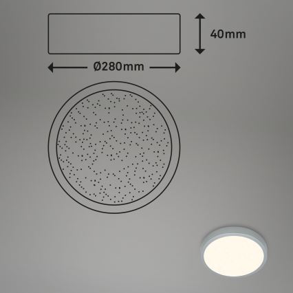 Briloner 3701-014 - LED Zatemnitvena stropna svetilka RUNA LED/18W/230V 2700-6500K srebrna + Daljinski upravljalnik