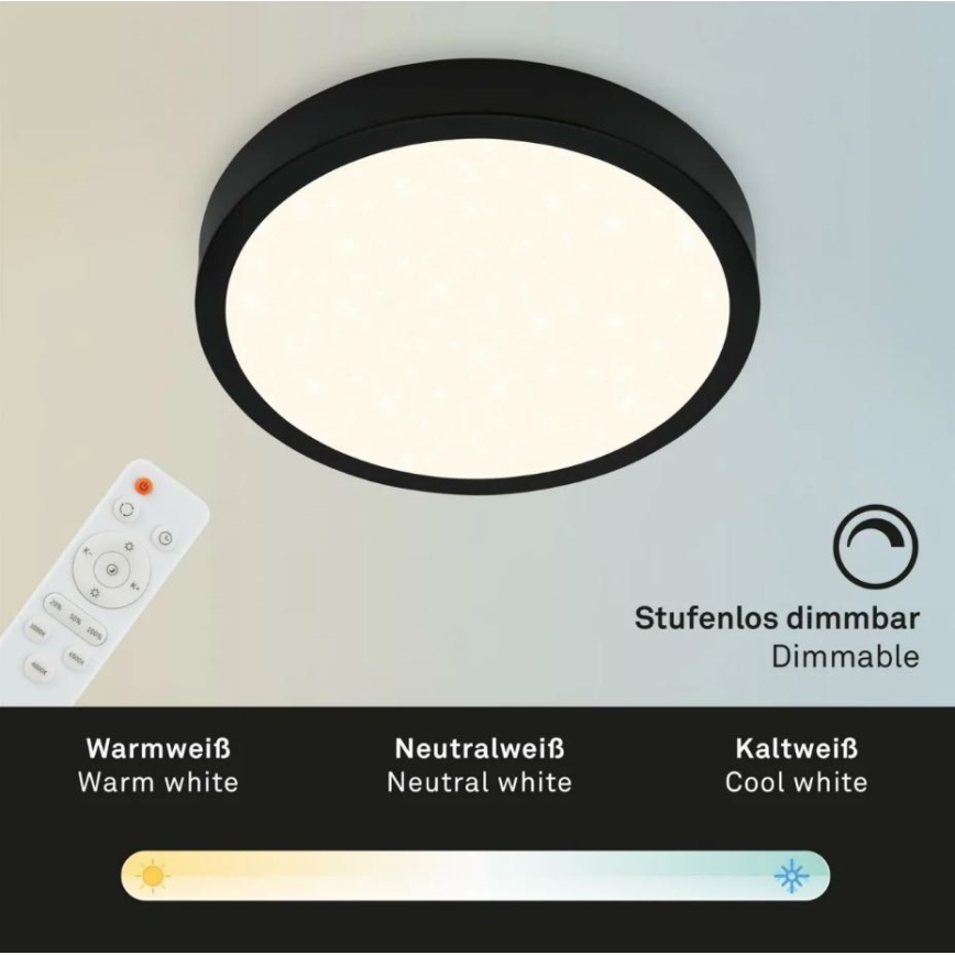 Briloner 3701-015 - LED Zatemnitvena stropna svetilka RUNA LED/18W/230V 2700-6500K + Daljinski upravljalnik