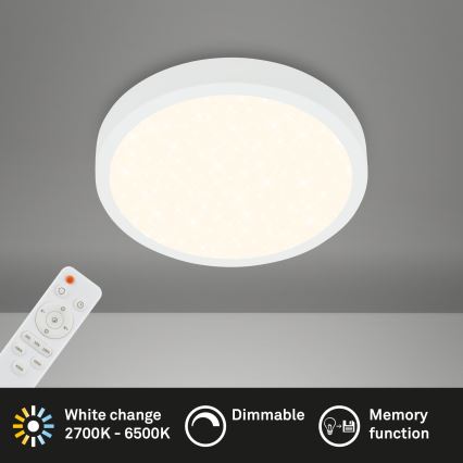 Briloner 3701-016 - LED Zatemnitvena stropna svetilka RUNA LED/18W/230V 2700-6500K bela + Daljinski upravljalnik