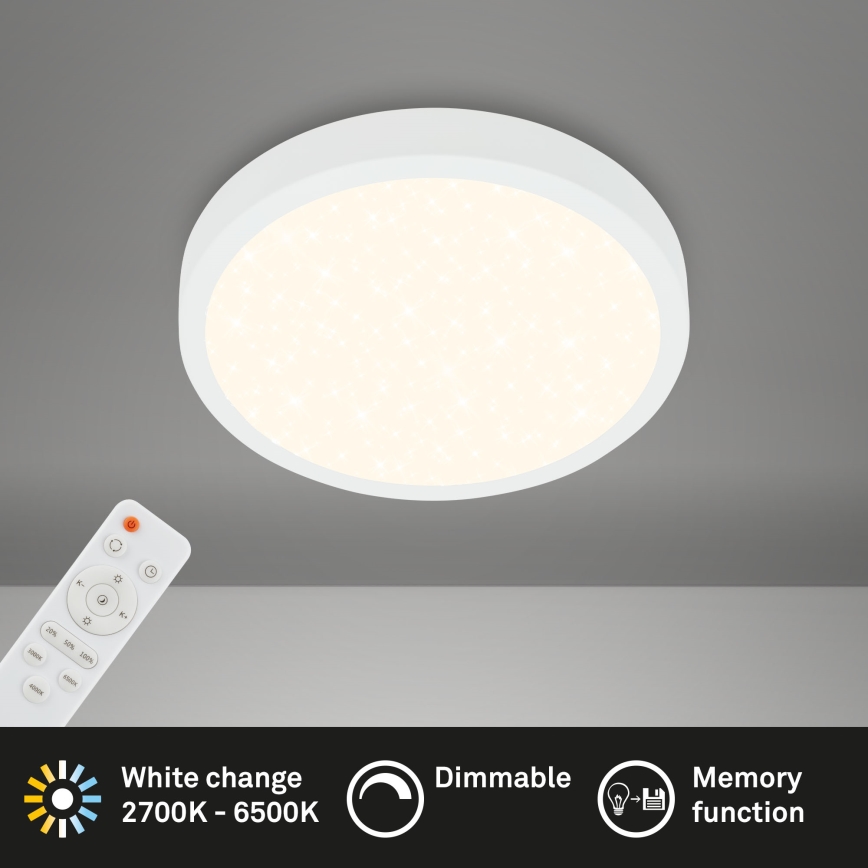Briloner 3701-016 - LED Zatemnitvena stropna svetilka RUNA LED/18W/230V 2700-6500K bela + Daljinski upravljalnik