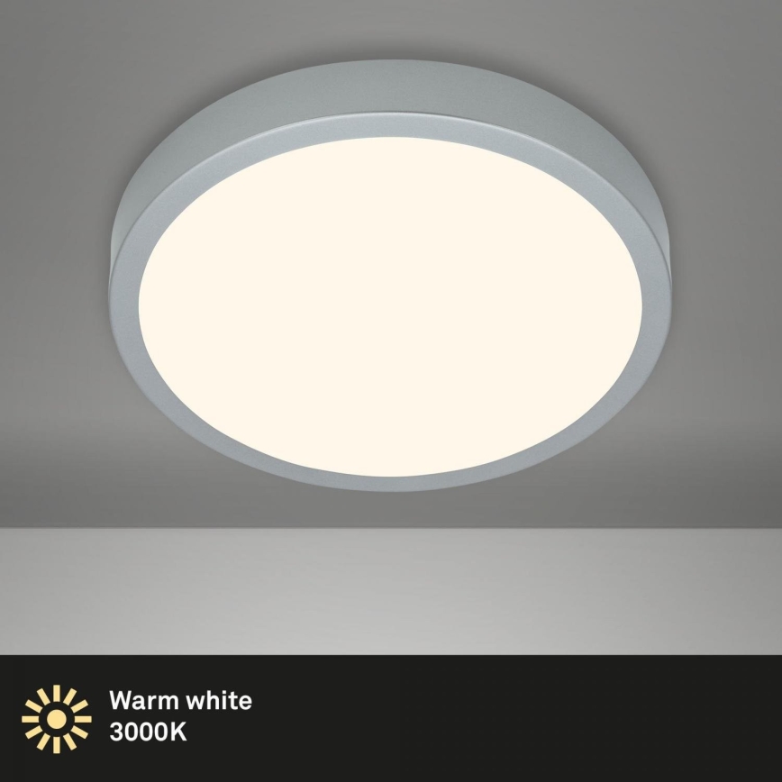 Briloner 3703-014 - LED Stropna svetilka RUNA LED/24W/230V 3000K pr. 38 cm srebrna