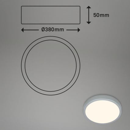 Briloner 3703-014 - LED Stropna svetilka RUNA LED/24W/230V 3000K pr. 38 cm srebrna
