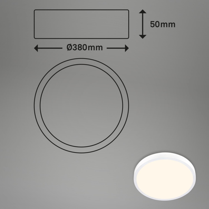 Briloner 3703-016 - LED Stropna svetilka RUNA LED/24W/230V 3000K pr. 38 cm bela