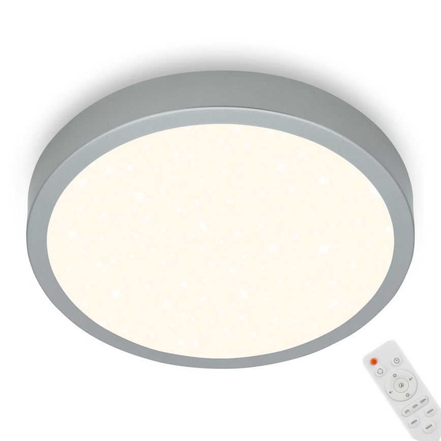 Briloner 3704-014-LED Zatemnitvena stropna svetilka RUNA LED/22W/230V 2700-6500K srebrna + Daljinski upravljalnik