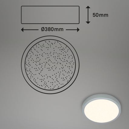 Briloner 3704-014-LED Zatemnitvena stropna svetilka RUNA LED/22W/230V 2700-6500K srebrna + Daljinski upravljalnik