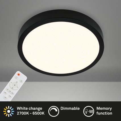 Briloner 3704-015 - LED Zatemnitvena stropna svetilka RUNA LED/22W/230V 2700-6500K črna + Daljinski upravljalnik