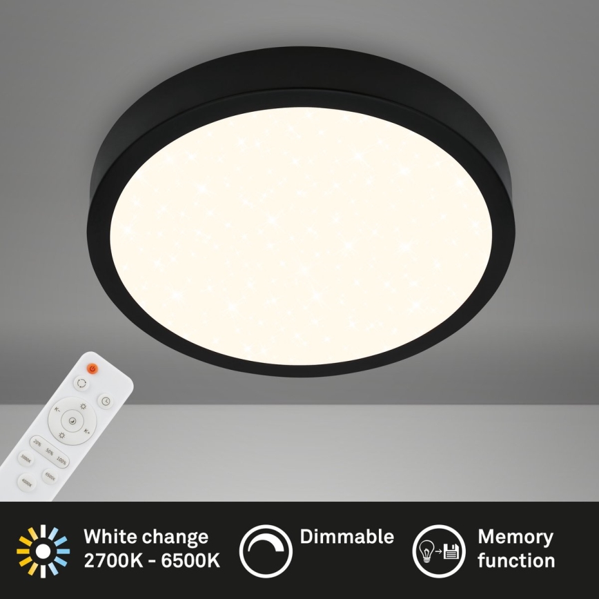 Briloner 3704-015 - LED Zatemnitvena stropna svetilka RUNA LED/22W/230V 2700-6500K črna + Daljinski upravljalnik