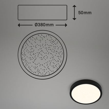 Briloner 3704-015 - LED Zatemnitvena stropna svetilka RUNA LED/22W/230V 2700-6500K črna + Daljinski upravljalnik
