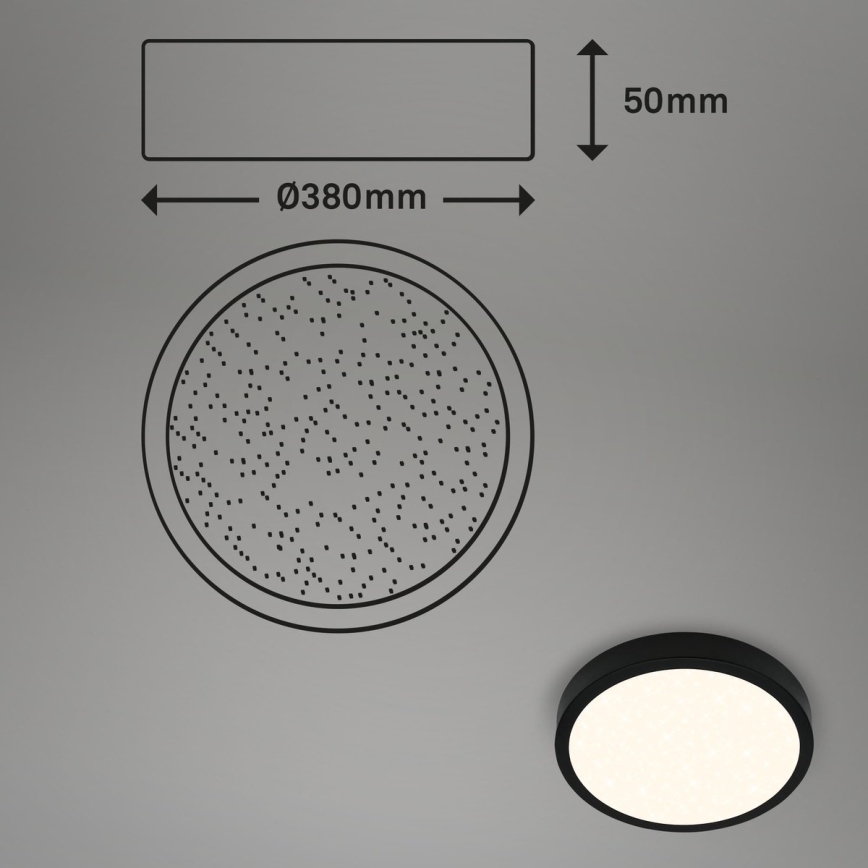 Briloner 3704-015 - LED Zatemnitvena stropna svetilka RUNA LED/22W/230V 2700-6500K črna + Daljinski upravljalnik