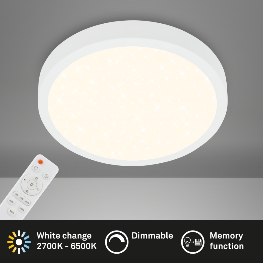 Briloner 3704-016 - LED Zatemnitvena stropna svetilka RUNA LED/22W/230V 2700-6500K bela + Daljinski upravljalnik