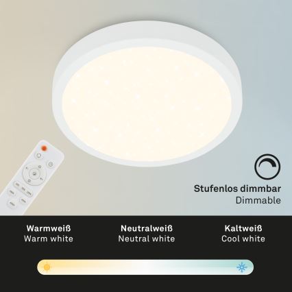 Briloner 3704-016 - LED Zatemnitvena stropna svetilka RUNA LED/22W/230V 2700-6500K bela + Daljinski upravljalnik