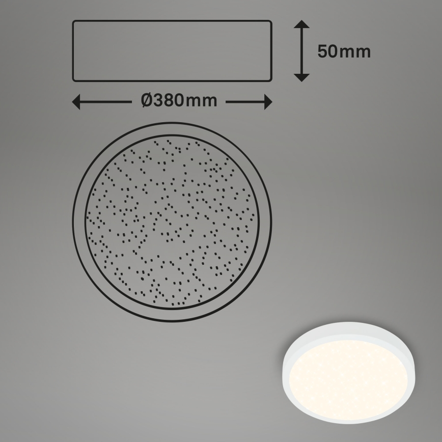Briloner 3704-016 - LED Zatemnitvena stropna svetilka RUNA LED/22W/230V 2700-6500K bela + Daljinski upravljalnik