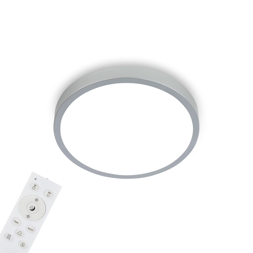Briloner 3709-014 - LED RGBW Zatemnitvena stropna svetilka LED/22W/230V 4000K pr. 38 cm srebrna + Daljinski upravljalnik