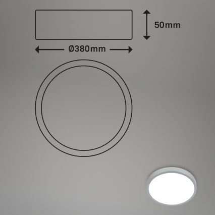 Briloner 3709-014 - LED RGBW Zatemnitvena stropna svetilka LED/22W/230V 4000K pr. 38 cm srebrna + Daljinski upravljalnik