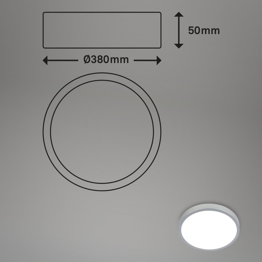 Briloner 3709-014 - LED RGBW Zatemnitvena stropna svetilka LED/22W/230V 4000K pr. 38 cm srebrna + Daljinski upravljalnik