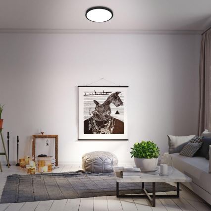 Briloner 3709-015 - LED RGBW Zatemnitvena stropna svetilka LED/22W/230V 4000K pr. 38 cm črna + Daljinski upravljalnik