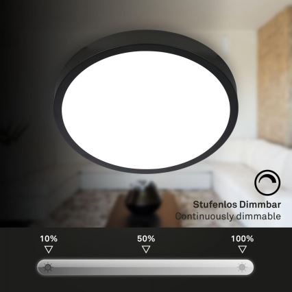 Briloner 3709-015 - LED RGBW Zatemnitvena stropna svetilka LED/22W/230V 4000K pr. 38 cm črna + Daljinski upravljalnik