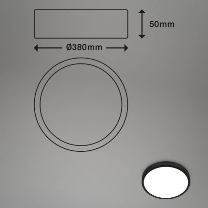 Briloner 3709-015 - LED RGBW Zatemnitvena stropna svetilka LED/22W/230V 4000K pr. 38 cm črna + Daljinski upravljalnik
