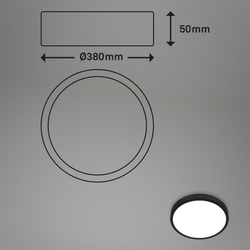 Briloner 3709-015 - LED RGBW Zatemnitvena stropna svetilka LED/22W/230V 4000K pr. 38 cm črna + Daljinski upravljalnik