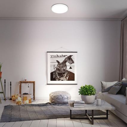 Briloner 3709-016 - LED RGBW Zatemnitvena stropna svetilka LED/22W/230V 4000K pr. 38 cm bela + Daljinski upravljalnik