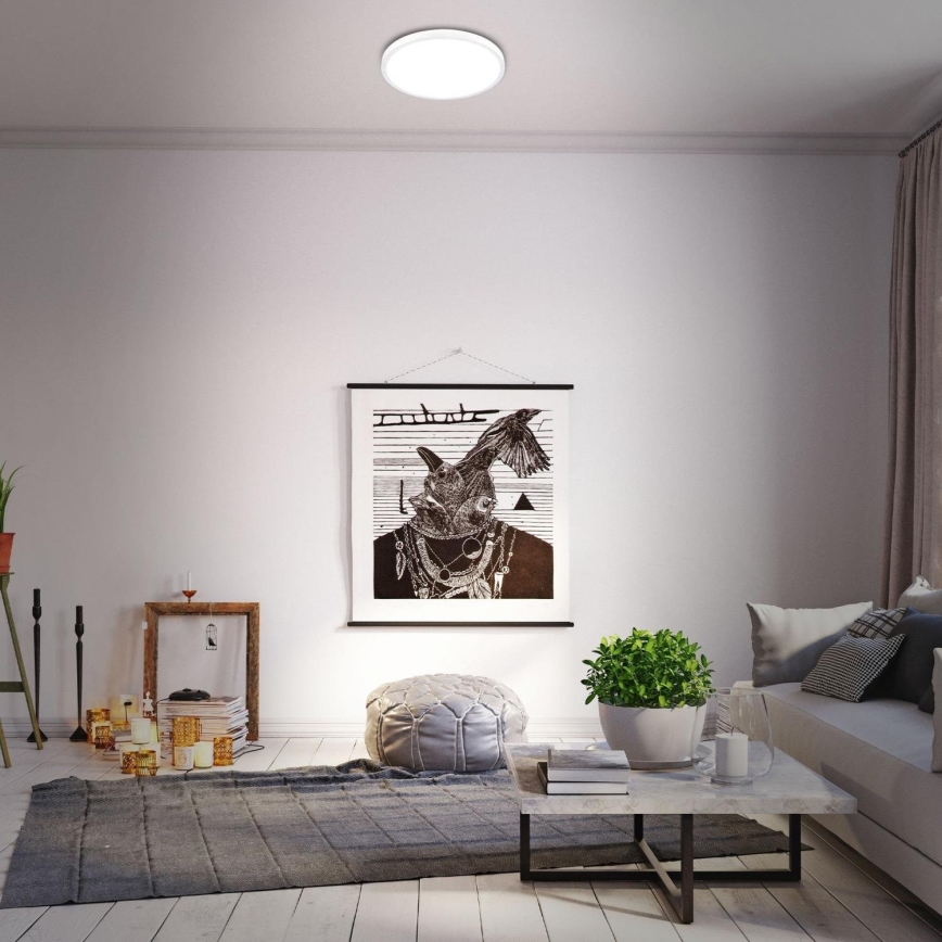 Briloner 3709-016 - LED RGBW Zatemnitvena stropna svetilka LED/22W/230V 4000K pr. 38 cm bela + Daljinski upravljalnik