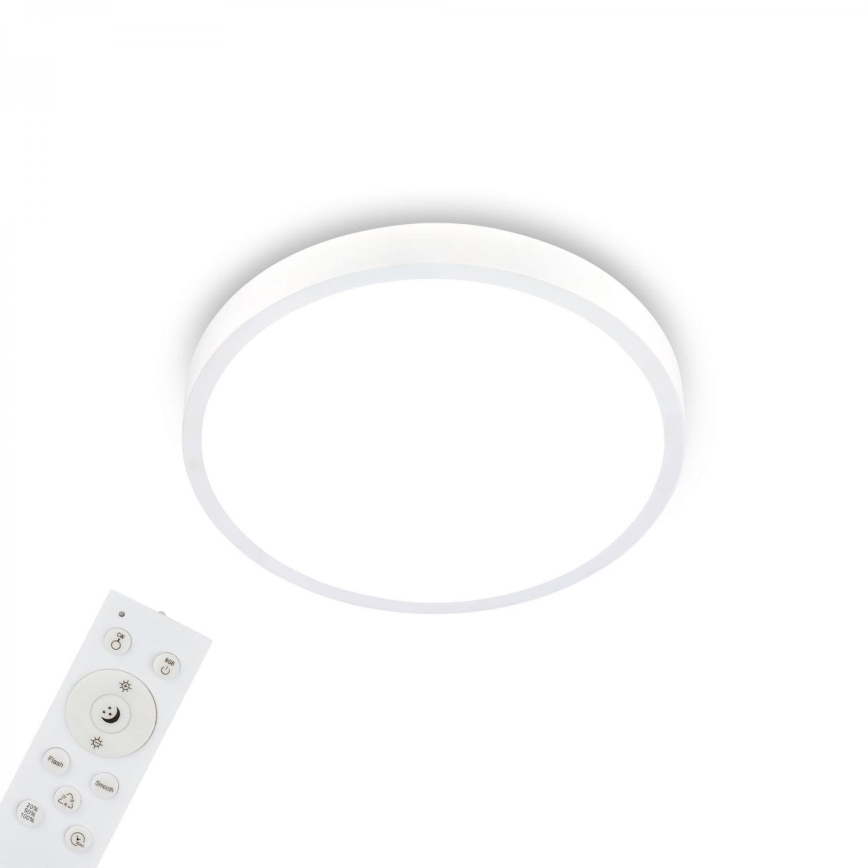 Briloner 3709-016 - LED RGBW Zatemnitvena stropna svetilka LED/22W/230V 4000K pr. 38 cm bela + Daljinski upravljalnik