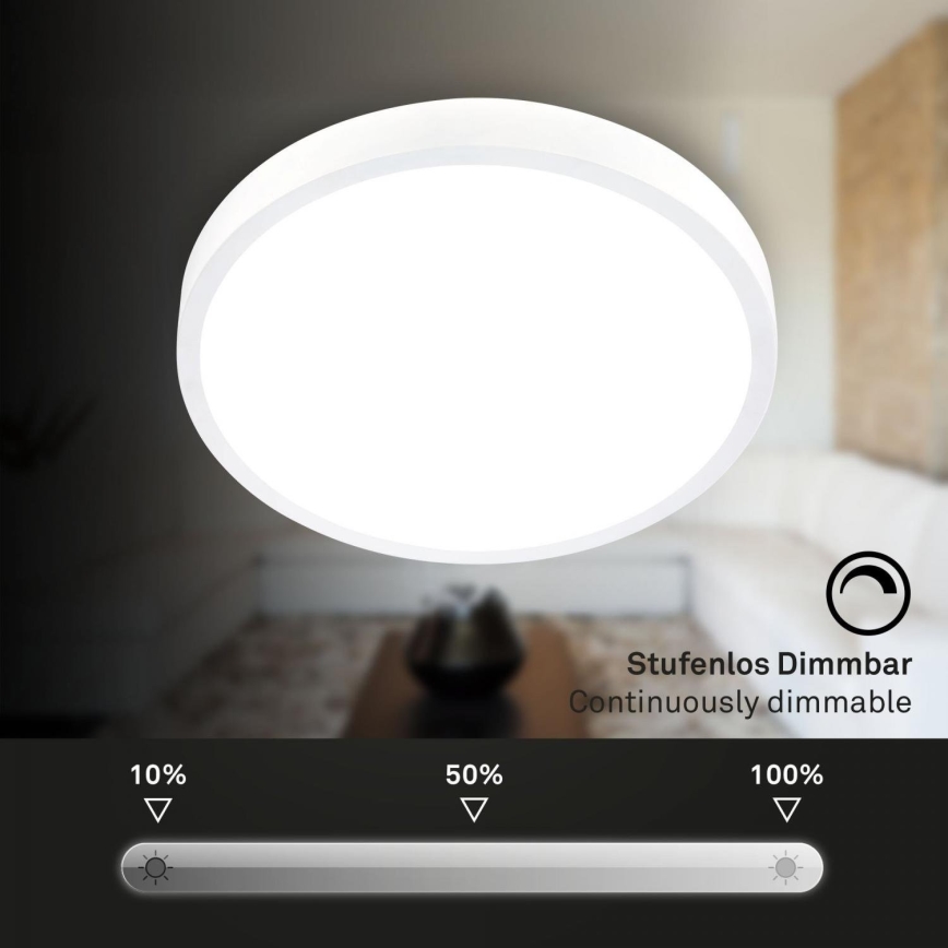 Briloner 3709-016 - LED RGBW Zatemnitvena stropna svetilka LED/22W/230V 4000K pr. 38 cm bela + Daljinski upravljalnik
