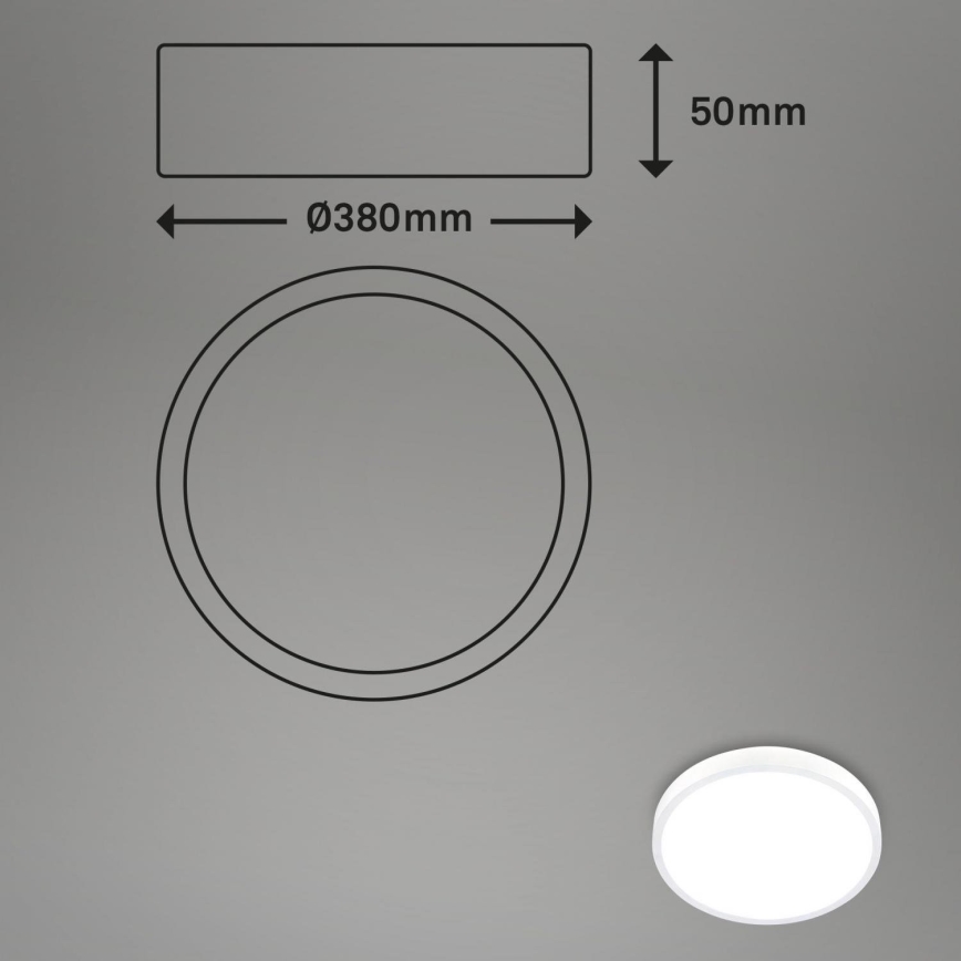 Briloner 3709-016 - LED RGBW Zatemnitvena stropna svetilka LED/22W/230V 4000K pr. 38 cm bela + Daljinski upravljalnik
