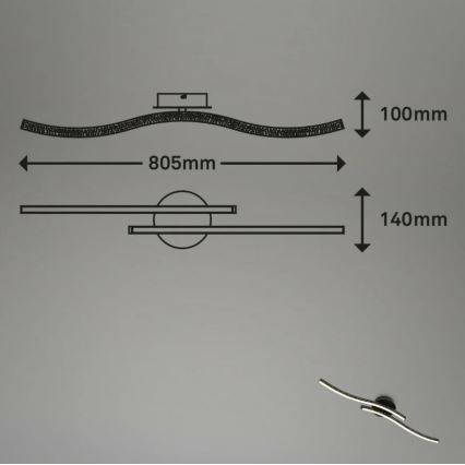 Briloner 3718-025 - LED Nadgradni lestenec REY 2xLED/6W/230V črna