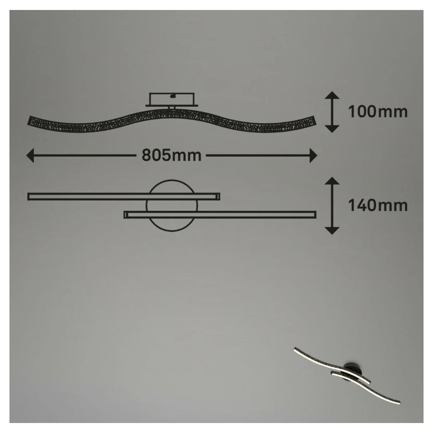 Briloner 3718-025 - LED Nadgradni lestenec REY 2xLED/6W/230V črna