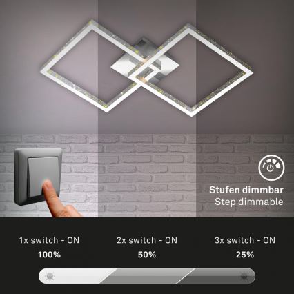 Briloner 3751-019 - LED Zatemnitvena stropna svetilka FRAME LED/20W/230V sijajni krom