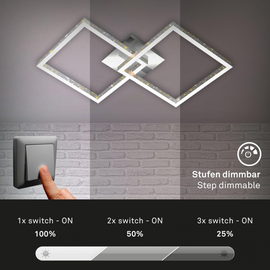 Briloner 3751-019 - LED Zatemnitvena stropna svetilka FRAME LED/20W/230V sijajni krom