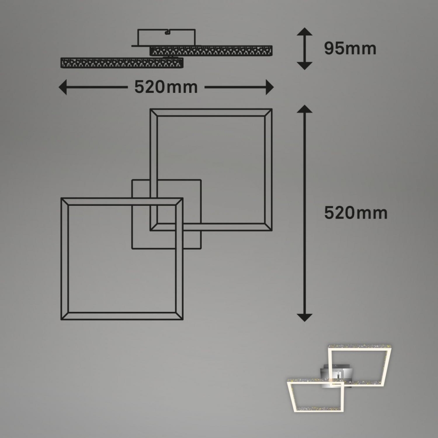 Briloner 3751-019 - LED Zatemnitvena stropna svetilka FRAME LED/20W/230V sijajni krom