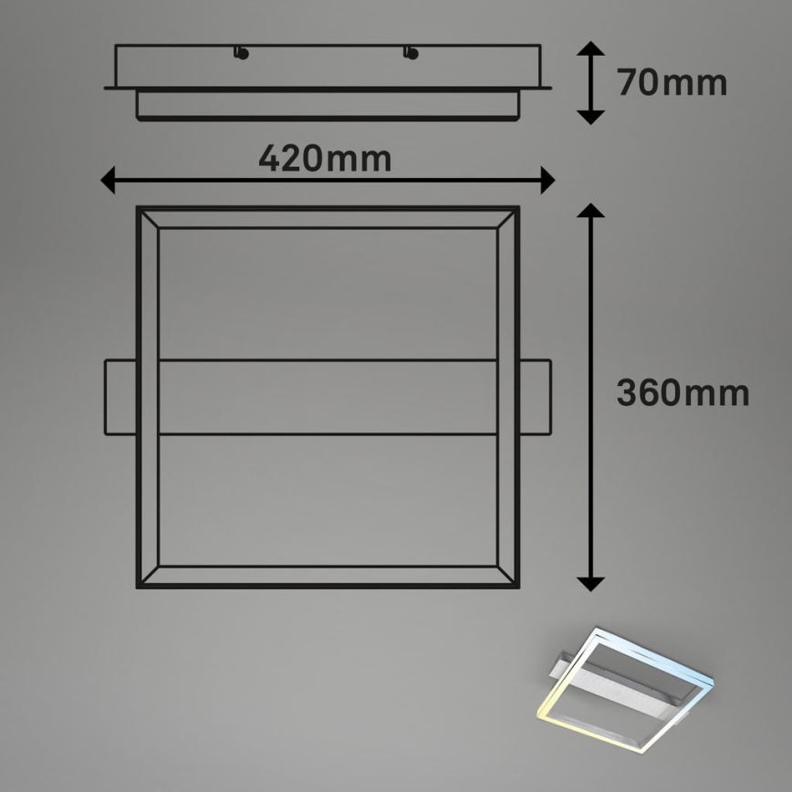Briloner 3760-019 - Zatemnljivo LED stropno svetilo FRAME LED/23W/230V 2700-6500K 42x36 cm + daljinski upravljalnik