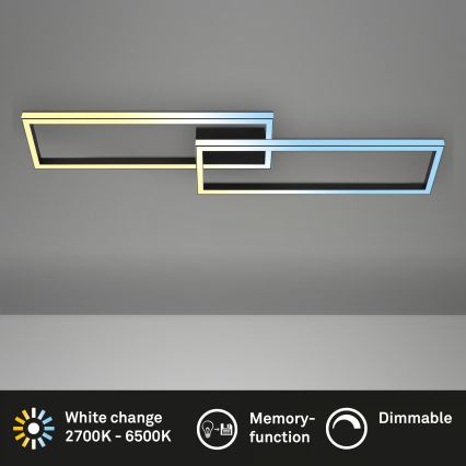 Briloner 3761015 - Stropna LED svetilka z zatemnjevanjem LED/45W/230V 2700-6500K črna + daljinski upravljalnik