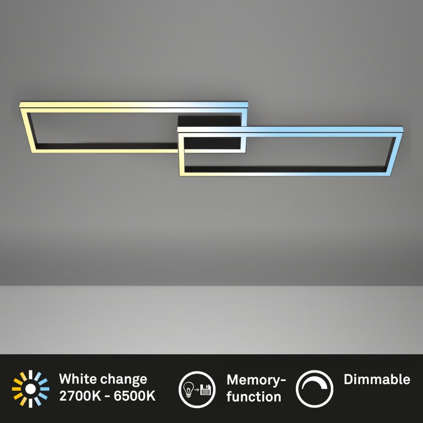 Briloner 3761015 - Stropna LED svetilka z zatemnjevanjem LED/45W/230V 2700-6500K črna + daljinski upravljalnik